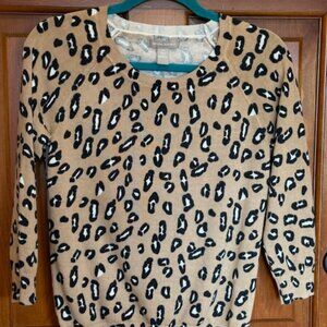 Banana Republic Leopard Print Women's 3/4 Sleeve Knit Sweater Size M
